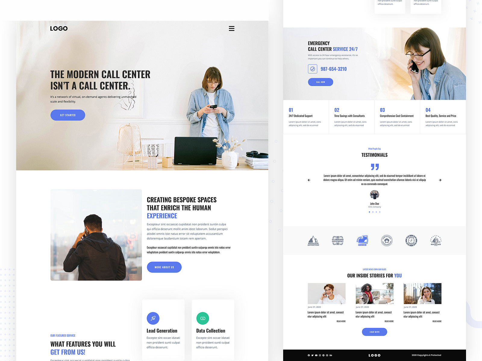 Modern Call Center Website UI Design Concept by Rafid Mehedi Bhuiyan on ...