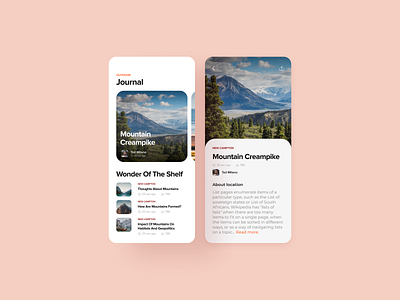 Blog app app challenge clean design mountains rebound ui