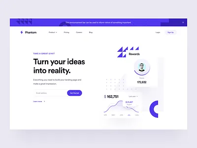 Landing Hero: Phantom dashboard dashboard app dashboard design dashboard ui hero landing landing page landing page design landing page ui modern phantom saas saas landing page saas website