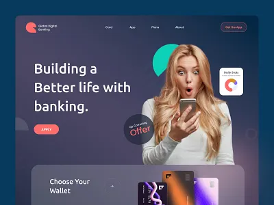 Financial Landing page Exploring banking banking card crypto wallet designmind digital payment finance financial financial app interface minimal payment app payment method product wallet web