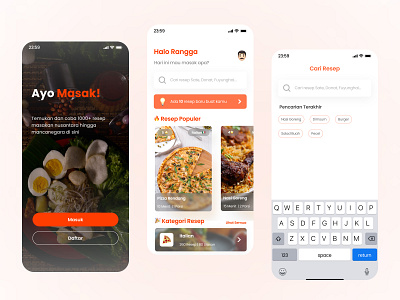 Ayo Masak | Food Recipe App exploration food app food recipe food recipes foodie indonesia mobile app mobile app design mobile design mobile interface mobile ui recipe app ui uiux user interface design ux