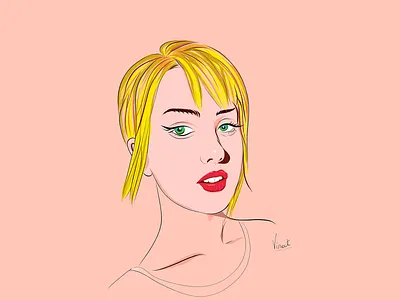 Vector Illustration beauty blonde cute girl green eyes illustraion illustration art vector