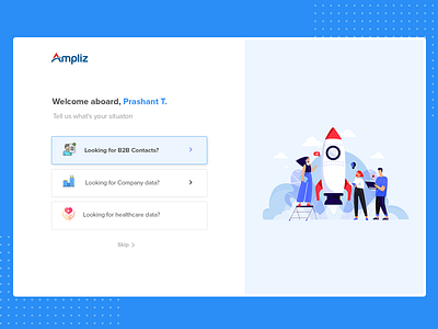 B2B onboard page for Sas base product Ampliz app branding design onboard onboarding screen onboarding ui ui uidesign uiux ux