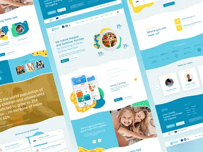 Wello - AI Startup in Nutrition ai app children design flat food health illustration kids landing nutrition overweight ui ux web design website
