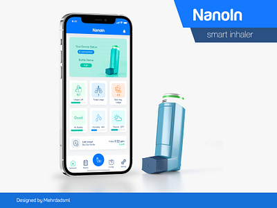 UI/UX design of NanoIn App android app app design application canada clear design inhaler ios materialdesign medical medicine startup toronto ui ux