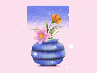 Dreamy Flowers adobe after effects animation flower pot flowers graphic design illustration plant lover plants