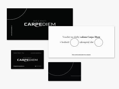 CarpeDiem identity beauty salon black and white brand design brand identity brand identity designer branding branding and identity business card company branding company logo czech envelope design freelancer logo logo design logotype print typography typography logo voucher