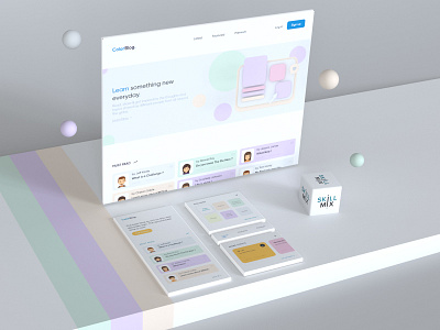 ColorBlog - Web & App 3d 3d visual adobe xd app design blog cinema4d clean design color scheme dribbble feed home page minimal news newsfeed read skill mix soft color ui design website design