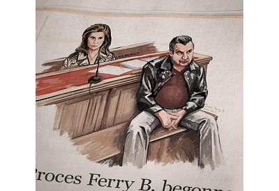 Courtroom sketch for Netflix original Undercover court courtroom courtroom art courtroom sketch ferry bouman illustration law netflix newspaper rechtbanktekening undercover netflix