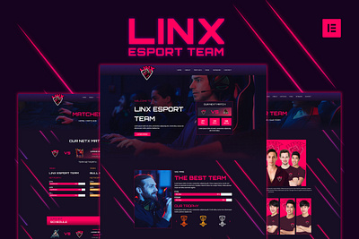 Linx – Esport & Gaming Elementor Template Kit element elementor esport ui uidesign uiux ux uxdesign web webdesign website