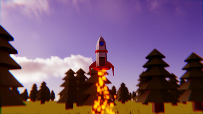 Cohete LowPoly 3d art b3d blender3d lowpoly videogames