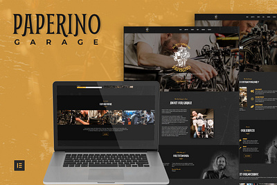 Paperino Garage - Mechanic Elementor Template Kit element elementor garage motorbike motorcycle ui uidesign uiux ux uxdesign web webdesign website