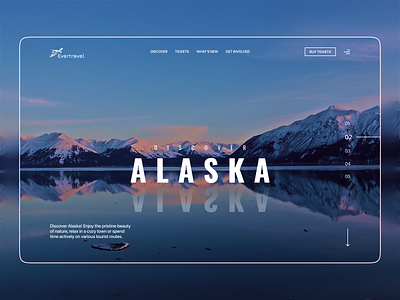 Tourist agency website's hero section agency website alaska concept design figma hero section minimalistic modern tourism tourism website travel trip typography ui ux vector visual web web design website design