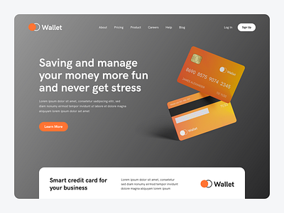 Credit Card branding concept design landing page product ui ui design web design website