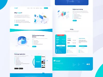 Turpal Landing Page Design blue clean ui home page homepage index landing landing design landingpage modern design modernui whiteui