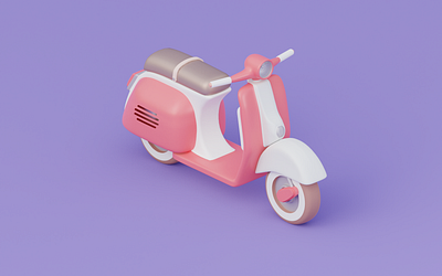 Scooter 3d 3d art blender blender3d blendercycles cinema4d design illustration isometric lambretta octane octanerender scooter