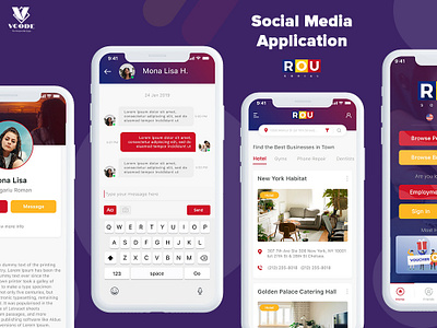 ROU (Social Media App) ios app design