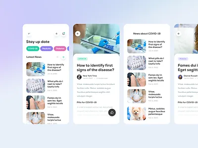 Medical Newsletter Mobile App design mobile mobile app mobile app design mobile design mobile ui ui uidesign uiux ux