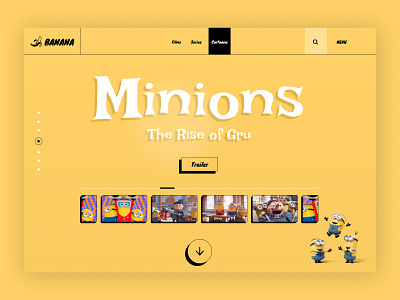 Minions - web design banana cartoons concept creative design minions uiux web website yellow