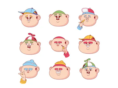 The illustrators' gang 2d character adobe illustrator boy illustration cartoon character character design funny character illustration