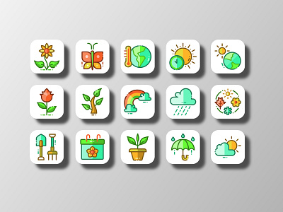 Spring (Filled Outline) clip art design designer doodle filled line filled outline flat garden graphic icon icon bundle icon set iconfinder iconography nature simple spring springtime ui vector