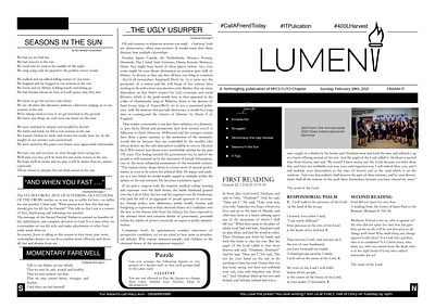 Lumen 4th year Publication editorial design news newsletter
