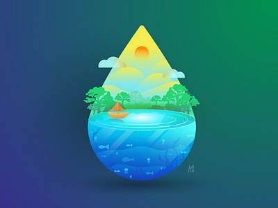 World Water day 2021 2d adobe background day design flat graphic illustration save vector water world