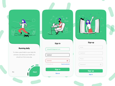 UI habit app app concept concept design daily ui dailyui design login onboarding sign in sign up ui ui design