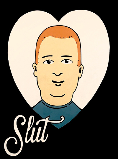 A Little Worried About Being A Slut adobe illustrator adult swim bobby hill cartoon commission design gouache illustration king of the hill painting slut