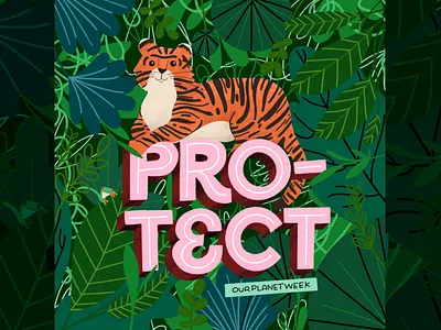 #OurPlanetWeek - Protect animal illustration awareness campaign biodiversity botanical character design climate change climate crisis climate emergency ecology environment environmental fauna floral graphic design hand drawn hand lettering illustration protect typography vector