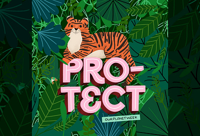 #OurPlanetWeek - Protect animal illustration awareness campaign biodiversity botanical character design climate change climate crisis climate emergency ecology environment environmental fauna floral graphic design hand drawn hand lettering illustration protect typography vector