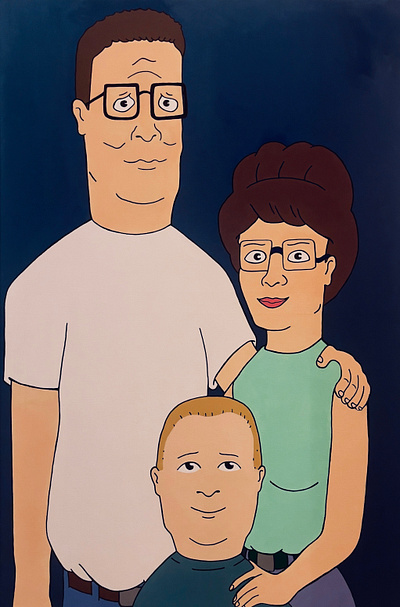 American Propane adobe illustrator adult swim bobby hill cartoon commission design gouache hank hill illustration king of the hill painting peggy hill