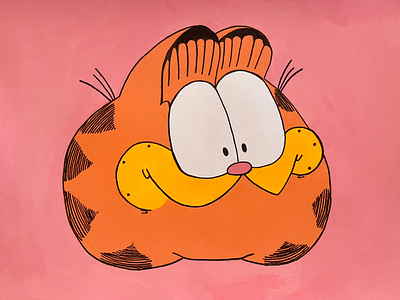 Garfield #2 adobe illustrator cartoon commission design garfield gouache illustration painting paws inc sorry jon