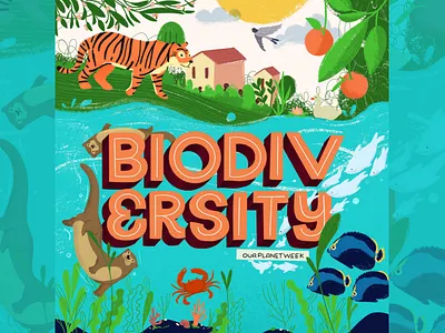 #OurPlanetWeek - Biodiversity animal illustration biodiversity botanical character design climate change climate crisis ecology fauna floral fruits hand lettering illustration landscape illustration leaves nature illustration otters our planet week sea life typography waterfall