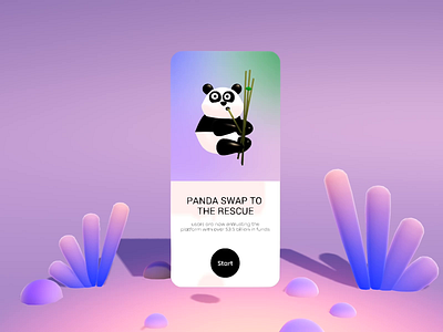 Panda Swap Splash Screen 3d 3d motion 3d panda crypto cryptocurrency mobile mobile app panda splash screen spline swap