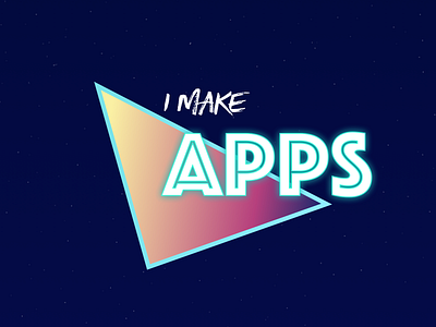 Portfolio website tagline 1980s branding gradient retrowave synthwave typography vector web wip