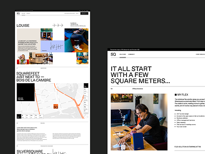 Silversquare.eu brutalism coworking grid map minimal space webdesign website