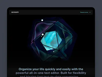 Acreom website 3d branding illustration logo ui web webdesign