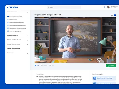 Coursera - Learning Courses coursera coursers learning player redesign ui ux video