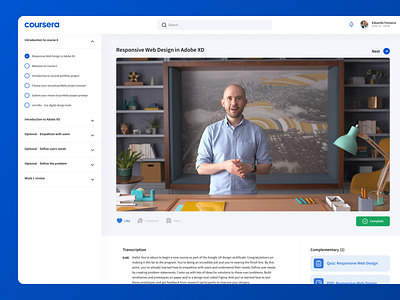 Coursera - Learning Courses coursera coursers learning player redesign ui ux video