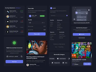 Enefthi - NFT Marketplace Landing page component crypto cryptocurrency dashboard design landing landing page minimalist modern nft project ui uikit ux website