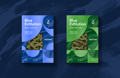 Blue Evolution - Pasta Packaging - Concept 1 logo ocean packaging pasta seaweed