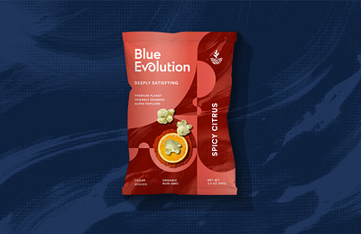 Blue Evolution - Popcorn Packaging - Concept 1 logo ocean packaging popcorn seaweed