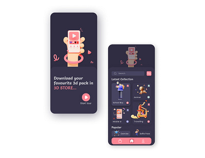 3D Store | Dark mode 3d design branding dark mode dark theme dark ui design mobile app design mobile ui ui ui design ux