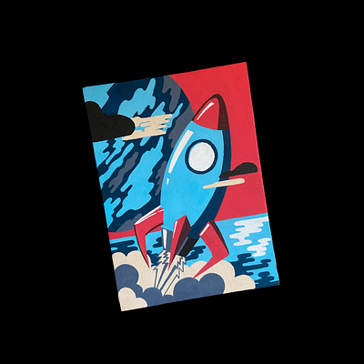 Rocket design graphic design illustraion posca