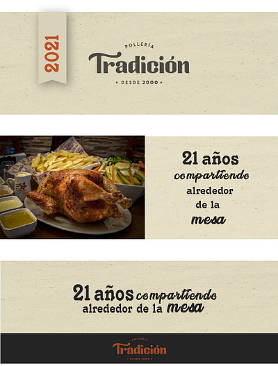 Cover photos – Tradición Restaurant facebook cover illustrator logo typhography