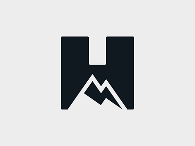 H + Mountain + lighting bolt biking branding downhill enduro lighting bolt logo mark minimal mountain mountainbike mtb negative space personal brand rider sports symbol