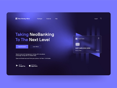 NNN - Neo Bank - Landing Page branding design landing page minimal ui vector