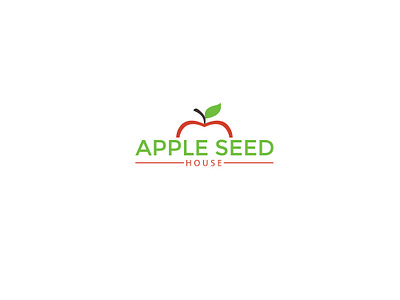 apple seed house branding design icon illustration illustrator leaf logo logo minimal typography vector