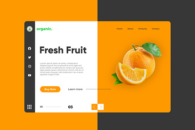 Organic - Fruits Website design figma home screen landing page orange ui ui ux ui design ui ux design user interface web webdesign website website concept website design